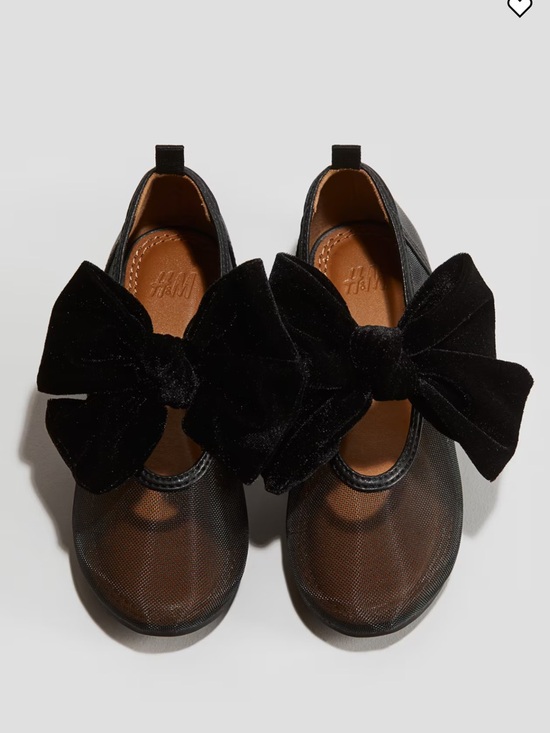 H&M Other - H&M Black Velvet Bow Mary Jane Dress Shoes for Kids